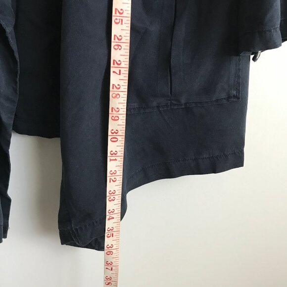 Zara Parka Jacket Navy Blue Draped Lagenlook Womens Small - Picture 7 of 10